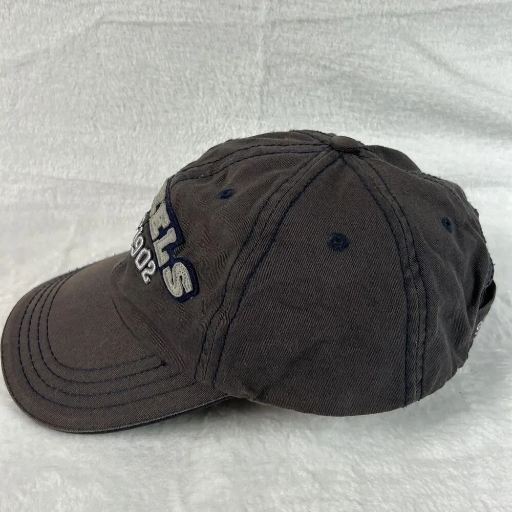 Scheels Distressed Gray/Blue Mens Hat Adjustable Ball Cap Baseball Sporting Good